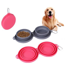 Load image into Gallery viewer, Foldable Double Feeding Bowl For Pets
