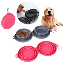 Load image into Gallery viewer, Foldable Double Feeding Bowl For Pets
