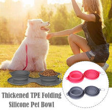 Load image into Gallery viewer, Foldable Double Feeding Bowl For Pets
